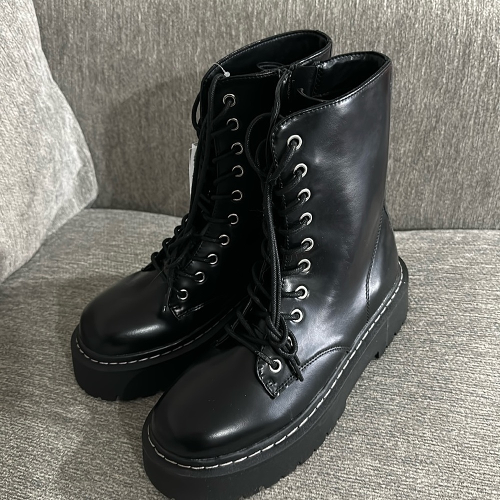 H&M Boot Combat Boots side zipper